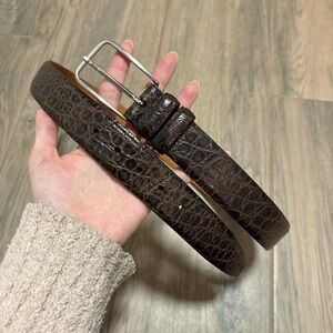 Martin Dingman Countrywear Brown Crocodile Mens Leather Belt Size 38